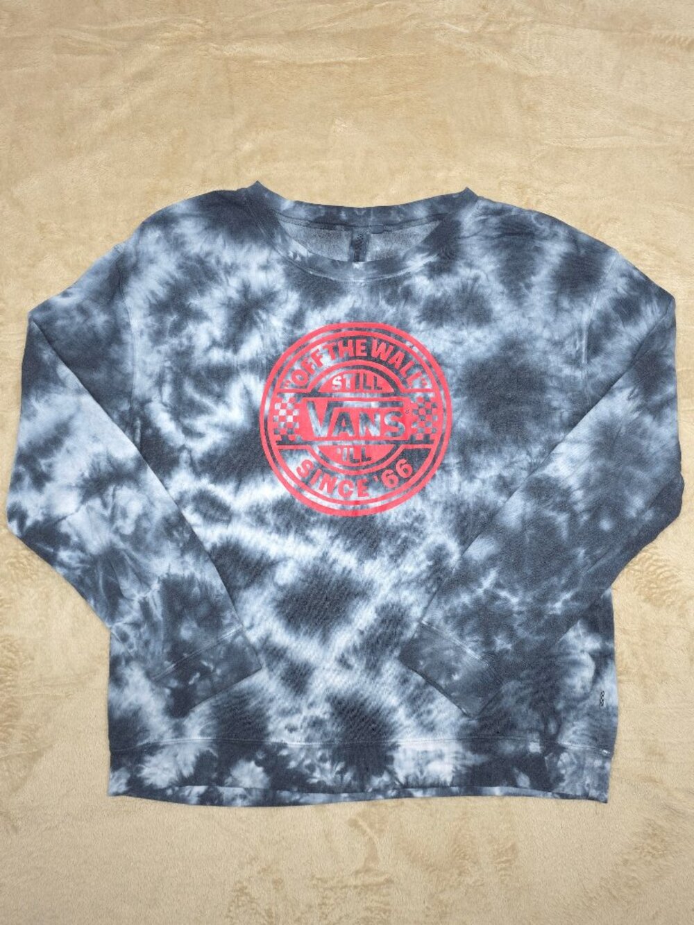 Vans Gray Tie Dye Long Sleeve Graphic Shirt XL Off The Wall